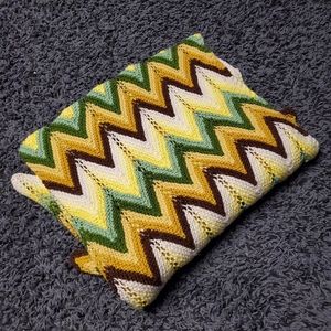 Vintage 1970s Chevron Crochet Blanket